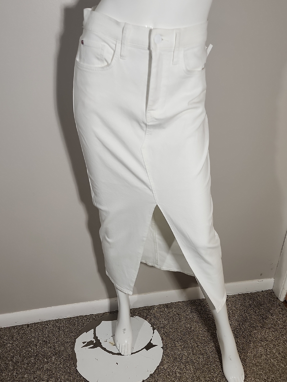 Hudson Jeans White Maxi Skirt with Front Slit